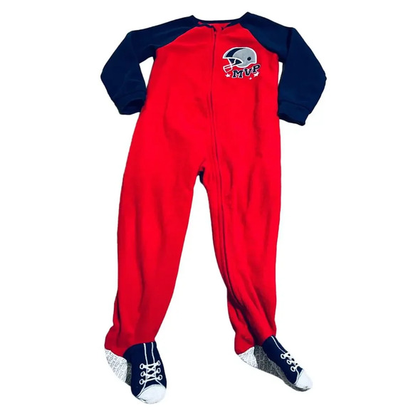 Absorba Other - Absorba Size Size 4T Fleece Zip Footie Sleeper Long Sleeve MVP Football